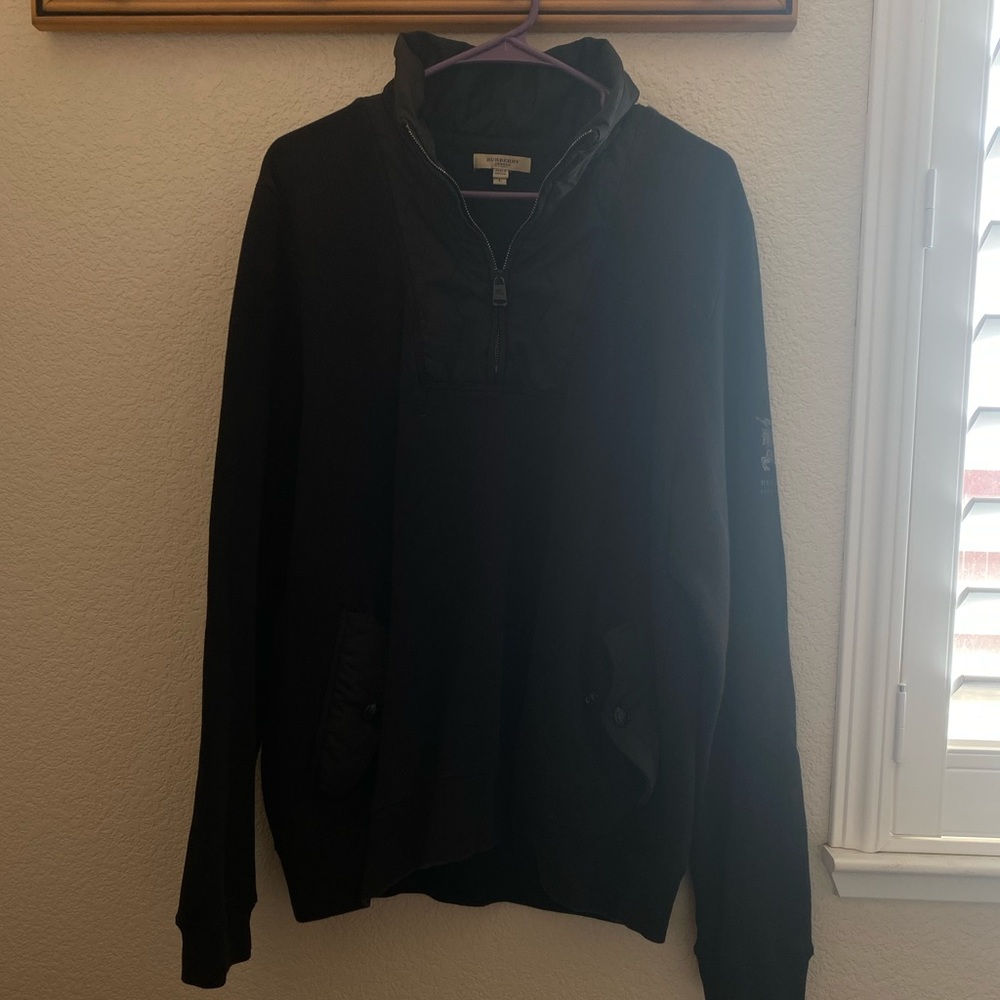 Burberry Black Half-Zip Pullover Sweater